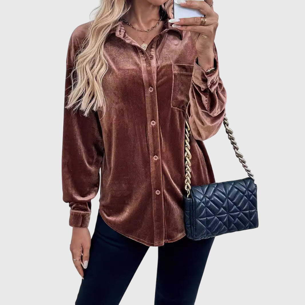 Clementine - Relaxed Velvet Shirt