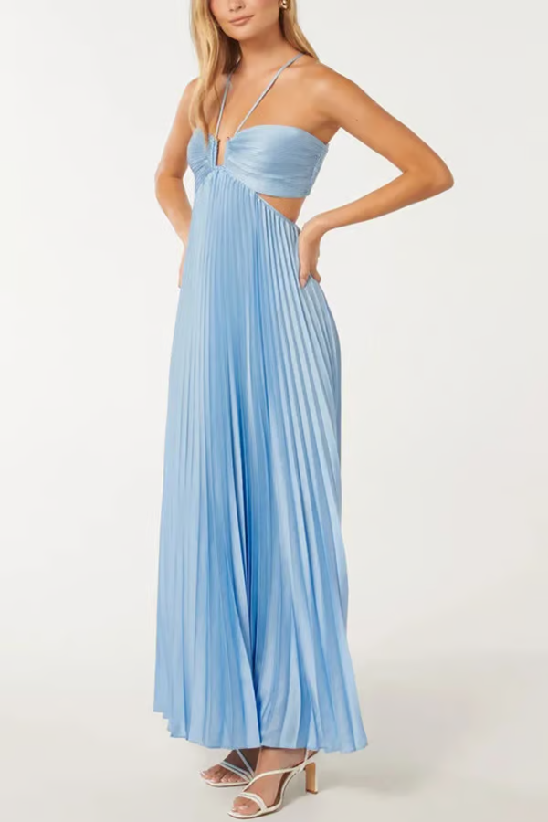 Tansy - Summer Glow Halter Maxi Dress