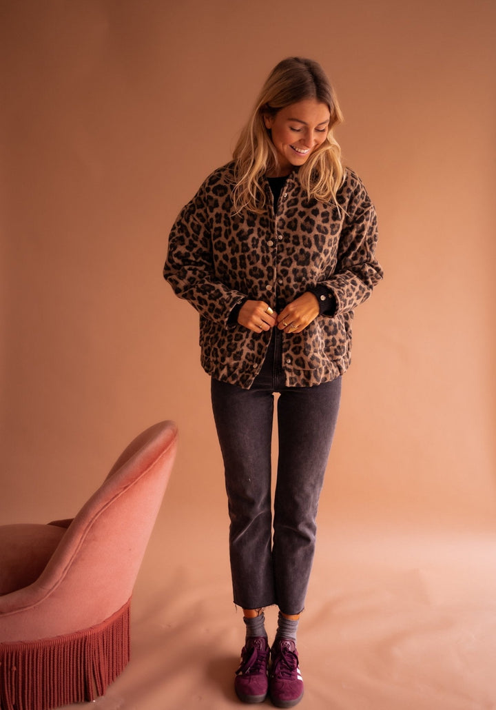 Savannah - Leopard Print Zip-Up Jacket