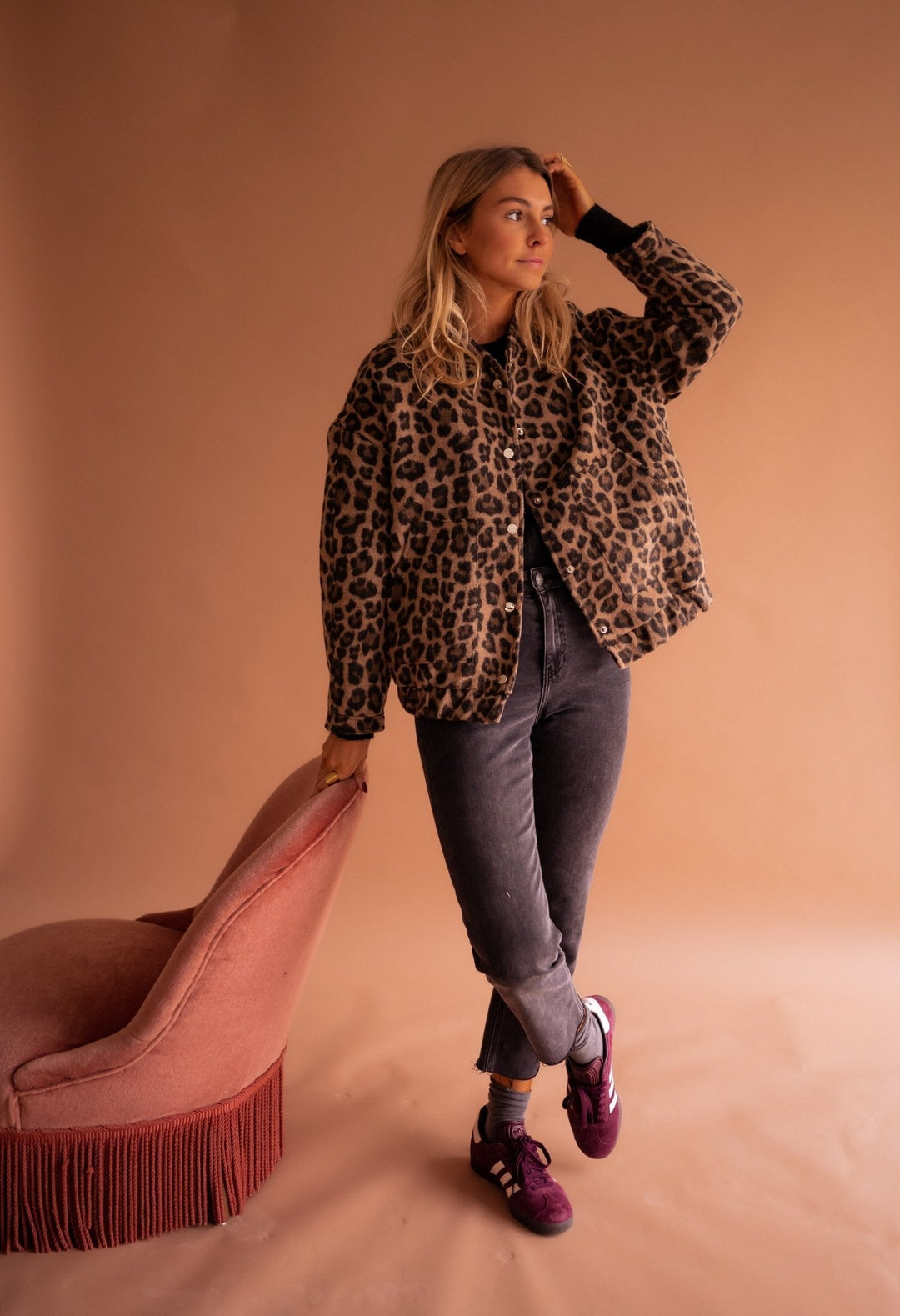 Savannah - Leopard Print Zip-Up Jacket