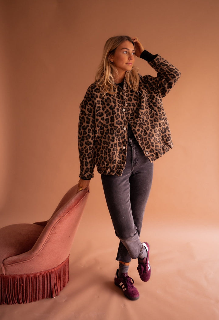 Savannah - Leopard Print Zip-Up Jacket